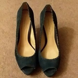 Navy blue suede heels